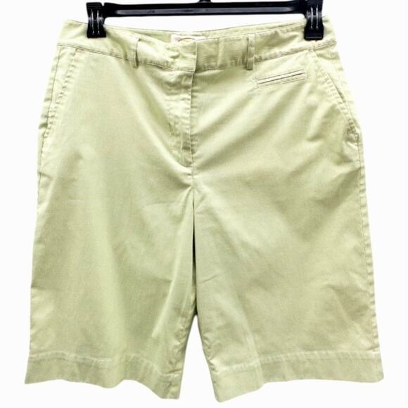 Talbots Mint Green Stripe Bermuda Shorts Stretch Women's Size 12 - Picture 1 of 3